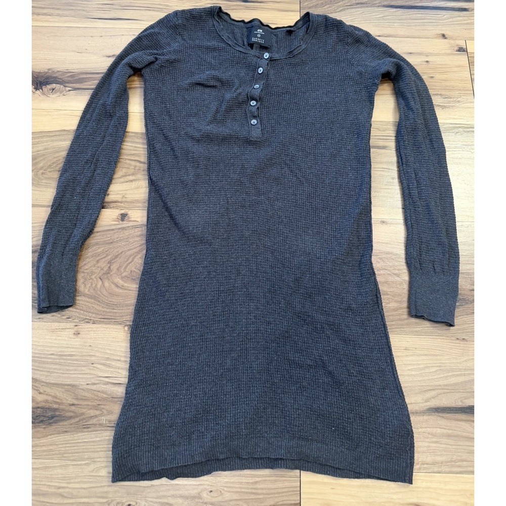 ATM Anthony Thomas Melillo x Barneys New York Thermal Henley Dress M Black